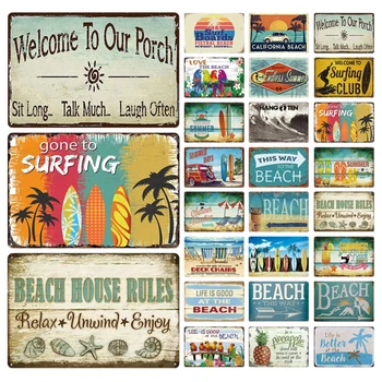 Surfing Beach Metal Sign Waves Summer Metal Painting Poster Wall Pictures Art Plate Bar Porch Surfing Club Wall Tin Sign
Surfing Beach Metal Sign Waves Summer Metal Painting Poster Wall Pictures Art Plate Bar Porch Surfing Club Wall Tin Sign