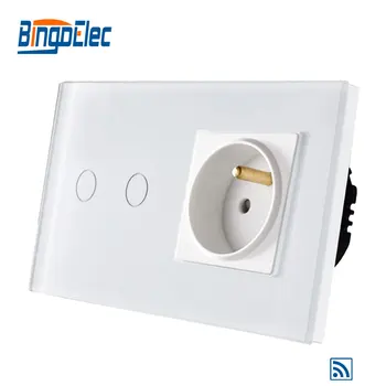 Bingoelec 2 Gang 1 Way Remote Touch Switch EU Standard Glass Panel Sensor Wall Light Switch With French Socket
Bingoelec 2 Gang 1 Way Remote Touch Switch EU Standard Glass Panel Sensor Wall Light Switch With French Socket