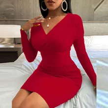 Women Elegant Slim Fit Bodyon Party Dress Spring Autumn Long Sleeve Solid Mini Dresses Sexy Wrap V Neck Ribbed Hip Package Dress
Women Elegant Slim Fit Bodyon Party Dress Spring Autumn Long Sleeve Solid Mini Dresses Sexy Wrap V Neck Ribbed Hip Package Dress