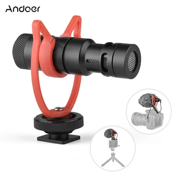 

Andoer MIC10 Mini Microphone 3.5mm Plug with Shock Mount Wind Screen for Smartphone DSLR Camera Video Recording Live Broadcast