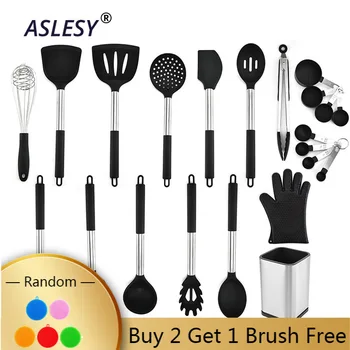1-16pcs Silicone Cooking Kitchen Utensils Set Stainless Steel Handle Turner Spatula Spoon Tongs Whisk Cookware Kitchen Tools Set
1-16pcs Silicone Cooking Kitchen Utensils Set Stainless Steel Handle Turner Spatula Spoon Tongs Whisk Cookware Kitchen Tools Set