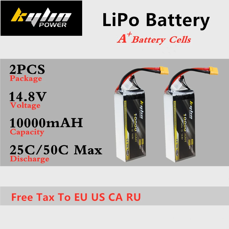 2PCS High rate Lithium Battery 4S 14.8V 10000mAh 25C/50C Max For Plant Protection UAV RC Drone Quadcopter Airplane Lipo Battery
2PCS High rate Lithium Battery 4S 14.8V 10000mAh 25C/50C Max For Plant Protection UAV RC Drone Quadcopter Airplane Lipo Battery
