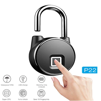 USB Charge Smart Keyless Fingerprint Lock Biometric Waterproof Lock With Finger Print Security Touch Keyless Lock Door Locker