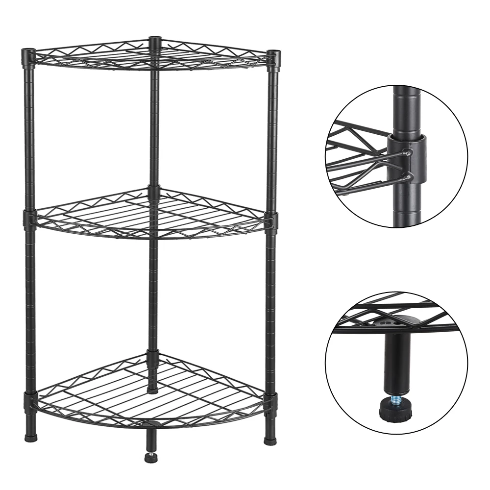 Classic Highly Rust Resistant 3-Tier Corner Wire Shelving Storage Clutter for Living Room Bedroom Kitchen
Classic Highly Rust Resistant 3-Tier Corner Wire Shelving Storage Clutter for Living Room Bedroom Kitchen