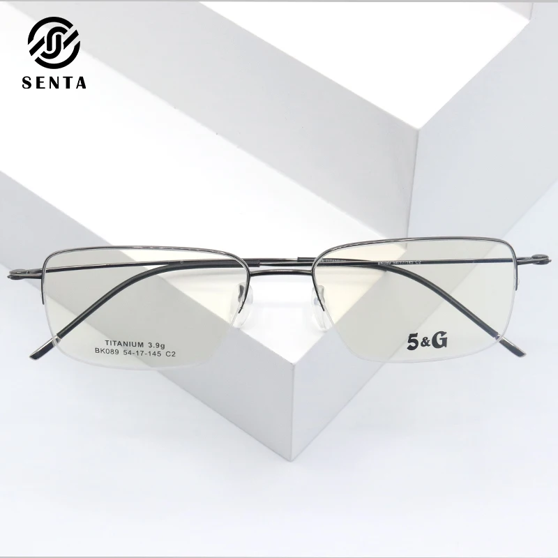 

Senta Square Pure Titanium Glasses Frames Men Customizable Diopter Optical Myopia Prescription Eyewear 3 Colors Eyeglasses BK089