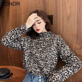 Spring Shirts Office Lady Casual Long Sleeve Tops Korean Floral Women Blouse Turtleneck Elegant White Chrysanthemum Print Blouse
Spring Shirts Office Lady Casual Long Sleeve Tops Korean Floral Women Blouse Turtleneck Elegant White Chrysanthemum Print Blouse