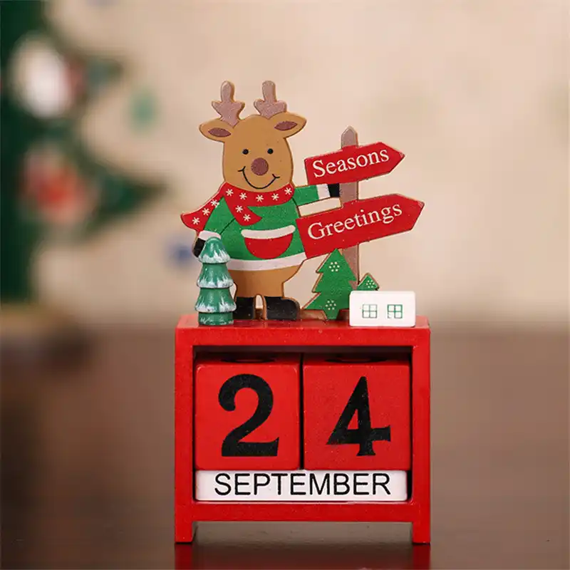 christmas new year wooden calendar small gifts table decorations