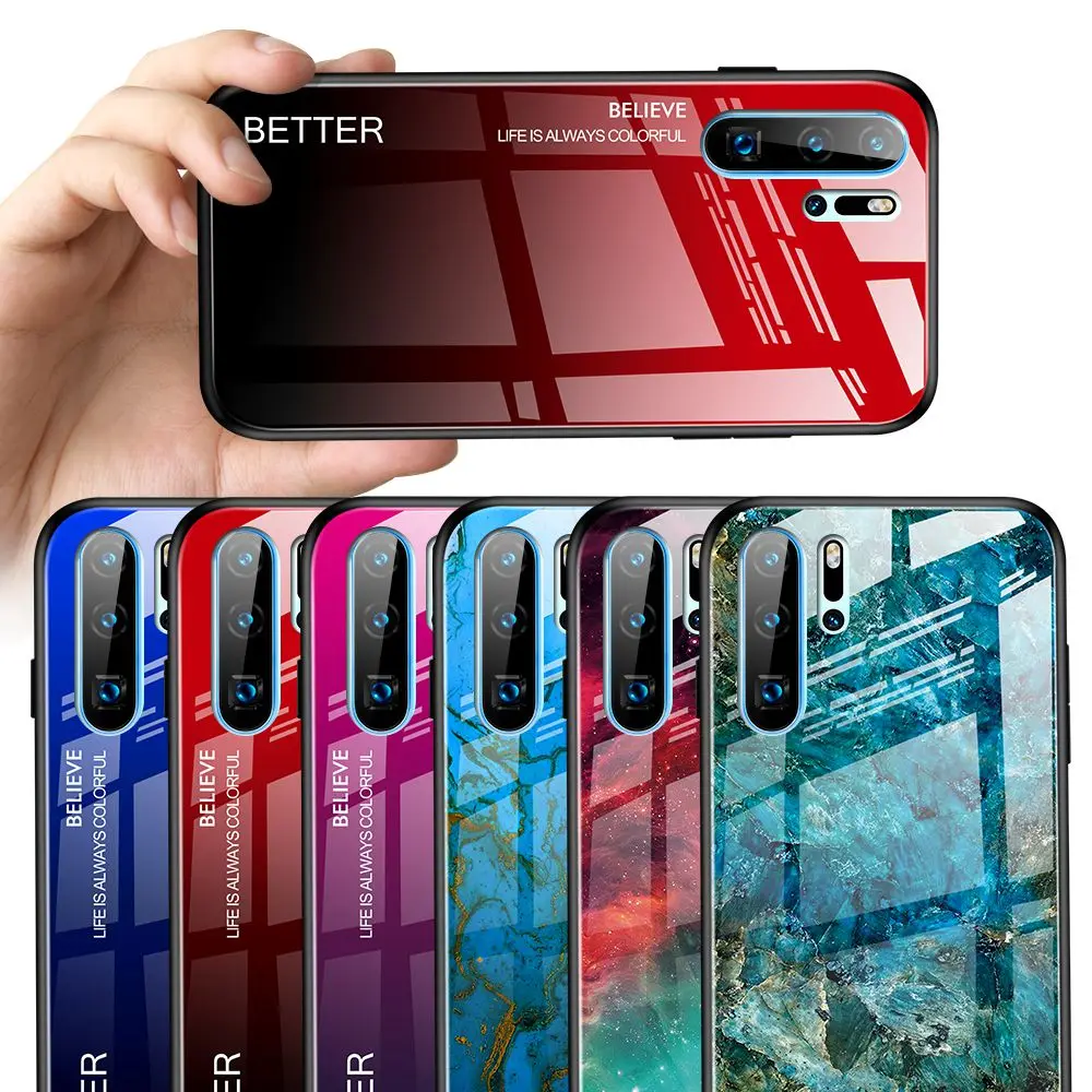Gradient Tempered Glass Case For Huawei P30 lite/nova 4E/P30 PRO P 30 Cases Capa Glass marble Cover Protective Back Cover Fundas
Gradient Tempered Glass Case For Huawei P30 lite/nova 4E/P30 PRO P 30 Cases Capa Glass marble Cover Protective Back Cover Fundas