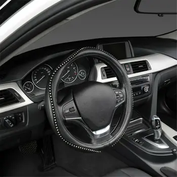 Smooth Steering Wheel Cover PU Leather Steering Wheel Cover Universal Fashionable Heat/cold resistant With Rhinestone
Smooth Steering Wheel Cover PU Leather Steering Wheel Cover Universal Fashionable Heat/cold resistant With Rhinestone