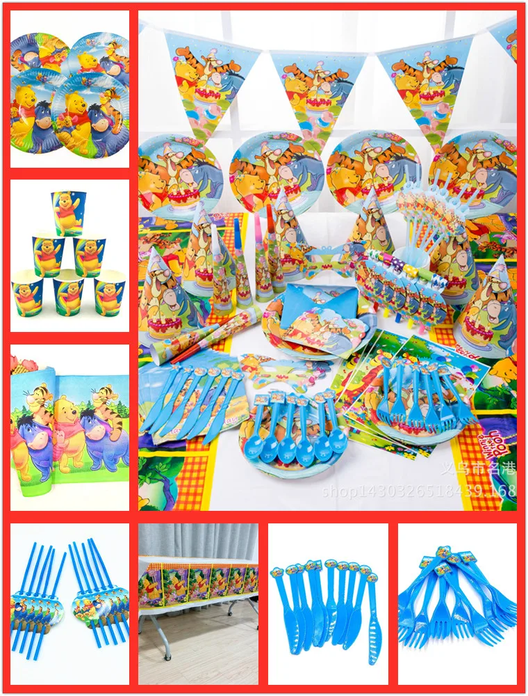 82Pc/set Winnie the Pooh Party Supplies Disposable Tableware Tablecloth Banner Plates Cups Birthday Decorations Favors Gifts
82Pc/set Winnie the Pooh Party Supplies Disposable Tableware Tablecloth Banner Plates Cups Birthday Decorations Favors Gifts