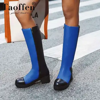 Taoffen Women Mixed Color Knee High Boots Round Toe Platform Low Heel Fashion Shoes Woman Winter Warm Zipper Footwear Size 35-43
Taoffen Women Mixed Color Knee High Boots Round Toe Platform Low Heel Fashion Shoes Woman Winter Warm Zipper Footwear Size 35-43