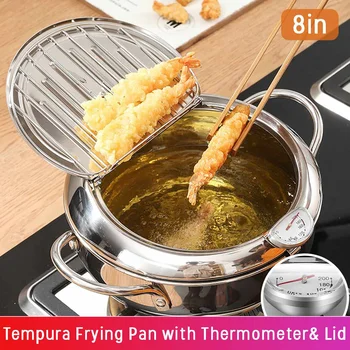 Japanese Style Deep Frying Pot Thermometer Tempura Fryer Pan Temperature Control Fried Chicken Pot Cooking Tools Kitchen Utensil
Japanese Style Deep Frying Pot Thermometer Tempura Fryer Pan Temperature Control Fried Chicken Pot Cooking Tools Kitchen Utensil