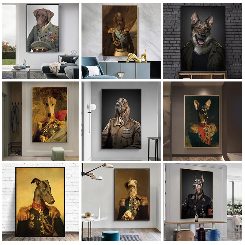 Dog in Military Uniform Oil Paintings Print on Canvas Art Posters And Prints Lovely Dogs Wall Art Pictures Home Wall Decoration
Dog in Military Uniform Oil Paintings Print on Canvas Art Posters And Prints Lovely Dogs Wall Art Pictures Home Wall Decoration