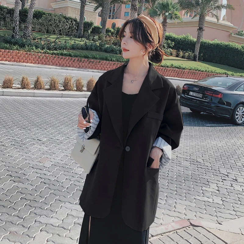 Spring Korean-style WOMEN'S Wear Retro Hong Kong Style Long Sleeve Suit Jacket Student Loose-Fit Mid-length Casual Cardigan Tops
Spring Korean-style WOMEN'S Wear Retro Hong Kong Style Long Sleeve Suit Jacket Student Loose-Fit Mid-length Casual Cardigan Tops