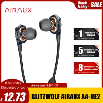 BlitzWolf AIRAUX AA-HE2 Dual Dynamic Drivers Earphone Power Bass HiFi Stereo Earbuds 3.5mm Wired Smartphone Gamer Headset 
BlitzWolf AIRAUX AA-HE2 Dual Dynamic Drivers Earphone Power Bass HiFi Stereo Earbuds 3.5mm Wired Smartphone Gamer Headset