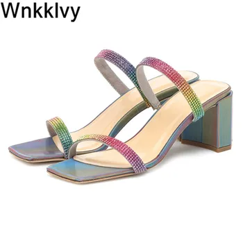 Bling bling high heels flipflops vocation beach slippers women rainbow shiny crystal lazy mules simple sandals summer shoes 2020
Bling bling high heels flipflops vocation beach slippers women rainbow shiny crystal lazy mules simple sandals summer shoes 2020