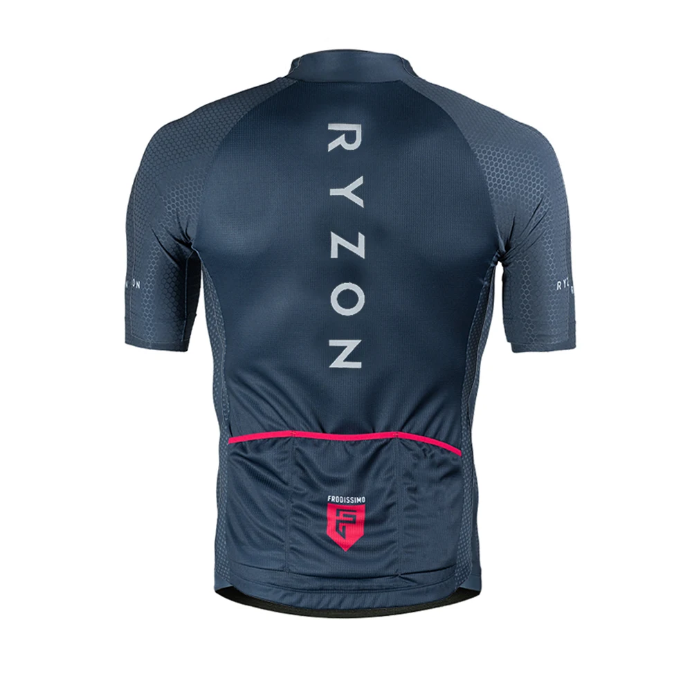 RYZON Pro Team Summer Jerseys Bike Shirt Mens Cycling Jersey Ciclismo Sportswear Maillot Ciclismo Breathable Silicone Non-slip