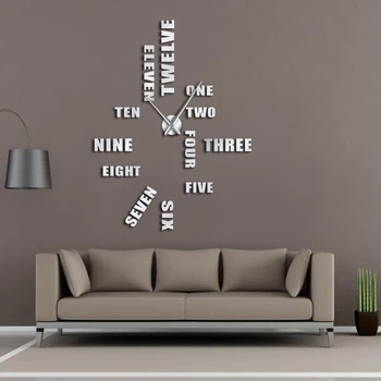 English Letter Number Large Wall Clock Modern Design DIY Wall Watch Home Decoration Accessories Frameless Giant Wall Clock
English Letter Number Large Wall Clock Modern Design DIY Wall Watch Home Decoration Accessories Frameless Giant Wall Clock