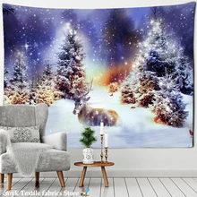

Dreamy Winter Landscape Tapestry Snow Pine Trees Forest Sunset Glow Tapestries Home Wall Hanging Bedroom Room Decor Blanket