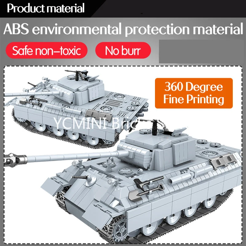 Конструктор Lego 990 шт. военная пантера 121 технический город WW2 танк солдат оружие