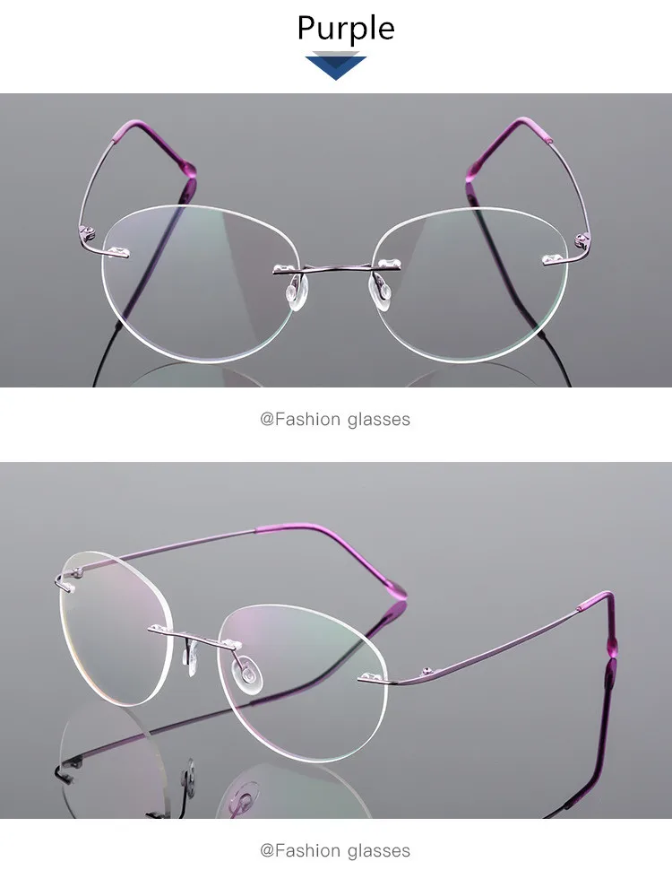 Titanium Alloy Framless owalne okulary dla osób z krótkowzrocznością wykończone kobiety mężczyźni ultralekki okulary korekcyjne bez oprawek 0 -0.5 -0.75 To -6.0 19 Hb1fec15e6fc146858d697013917185a7E