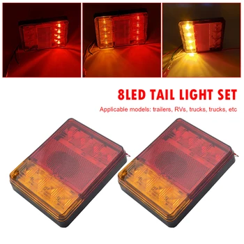 8 LED Trailer Tail Light Kit Rear Turn Signal Brake Stop Lamps License Plate Light 7 Pin Trailer Plug Socekt 5-Core Cable Set
8 LED Trailer Tail Light Kit Rear Turn Signal Brake Stop Lamps License Plate Light 7 Pin Trailer Plug Socekt 5-Core Cable Set