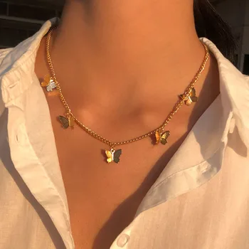 Bohemian Cute Butterfly Choker Necklace For Women Gold Silver Color Clavicle Chain 2020 Fashion Female Chocker Jewelry
Bohemian Cute Butterfly Choker Necklace For Women Gold Silver Color Clavicle Chain 2020 Fashion Female Chocker Jewelry