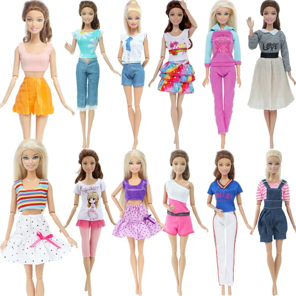 Фото Набор одежды для куклы Барби модный костюм девочек топы блузка брюки Одежда