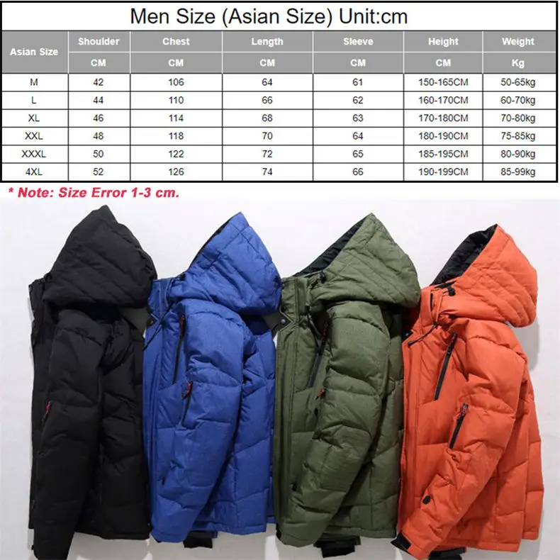 Winter Jacket Men Thick Duck Down Warm Hooded Coats Men Outwear Windbreaker Parkas Casaco Masculino Brand Clothing Multi-Pockets 19