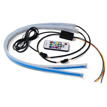 2Pcs Car Sequential Flowing RGB Daytime Running Light DRL Remote LED Light Strip M2ED
2Pcs Car Sequential Flowing RGB Daytime Running Light DRL Remote LED Light Strip M2ED