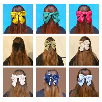 17 Colors Big Bow Clip Soft Stain Bowknot Barrettes Hairpins for Women Dot Flower Pattern Bow Ties Ponytail Hair Accessories
17 Colors Big Bow Clip Soft Stain Bowknot Barrettes Hairpins for Women Dot Flower Pattern Bow Ties Ponytail Hair Accessories