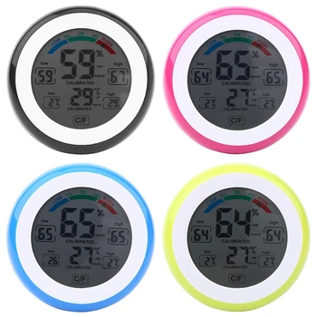 Weather Station Round Digital Thermometer Hygrometer Time Clock Backlight Touch Screen Indoor Temperature Fahrenheit Celsius
Weather Station Round Digital Thermometer Hygrometer Time Clock Backlight Touch Screen Indoor Temperature Fahrenheit Celsius