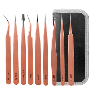 Stainless Steel Tweezers Kit 9pcs Tweezers Multi-functional Curved Straight Tweezers for Hair Removal Eyelash Extension 
Stainless Steel Tweezers Kit 9pcs Tweezers Multi-functional Curved Straight Tweezers for Hair Removal Eyelash Extension