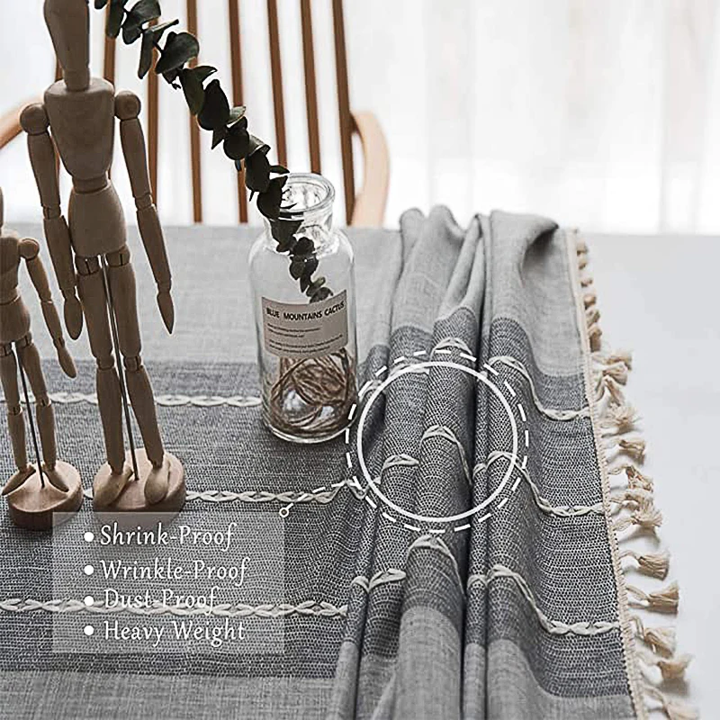 Cotton and linen tablecloth, wrinkle-free and fade-proof tablecloth, can be used for indoor and outdoor meals tassel table cover
Cotton and linen tablecloth, wrinkle-free and fade-proof tablecloth, can be used for indoor and outdoor meals tassel table cover