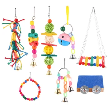 8 PCS/Set Bird Swing Toy Colorful Safe Chewing Platform Hanging Bell Bite Toy Pet Toy Birds Toy Parrot Toy for Gift
8 PCS/Set Bird Swing Toy Colorful Safe Chewing Platform Hanging Bell Bite Toy Pet Toy Birds Toy Parrot Toy for Gift