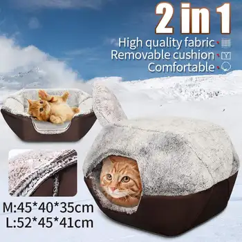 2 in 1 Cat Bed House Soft Plush Kennel Puppy Cushion Small Dogs Cats Nest Winter Warm Sleeping Pet Dog Bed Pet Mat Supplies
2 in 1 Cat Bed House Soft Plush Kennel Puppy Cushion Small Dogs Cats Nest Winter Warm Sleeping Pet Dog Bed Pet Mat Supplies