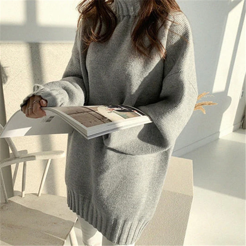 Пуловер женский зимний/Весенний с высоким воротом SW9585 2021 | Женская одежда