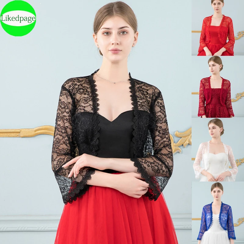 Elegant Lace Bolero Women Wedding Accessories Mariage Bride Jacket 3/4 Flared Sleeves Chaquetas Para Mujer Shawl Novia Red Cape
Elegant Lace Bolero Women Wedding Accessories Mariage Bride Jacket 3/4 Flared Sleeves Chaquetas Para Mujer Shawl Novia Red Cape