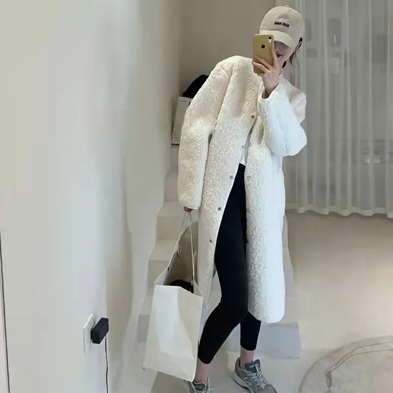 Winter Elegant Warm Long Faux Fur Coat Women Solid Luxury High Quality Soft Lamb Wool Jacket Furry Single Breasted Outerwear
Winter Elegant Warm Long Faux Fur Coat Women Solid Luxury High Quality Soft Lamb Wool Jacket Furry Single Breasted Outerwear