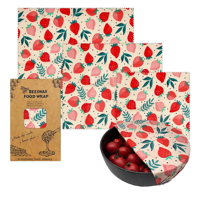 

Reusable Storage Wrap Sustainable Organic Fruit Vegetable Cheese Food Wrapping Paper BPA & Plastic Free Beeswax Food Wrap