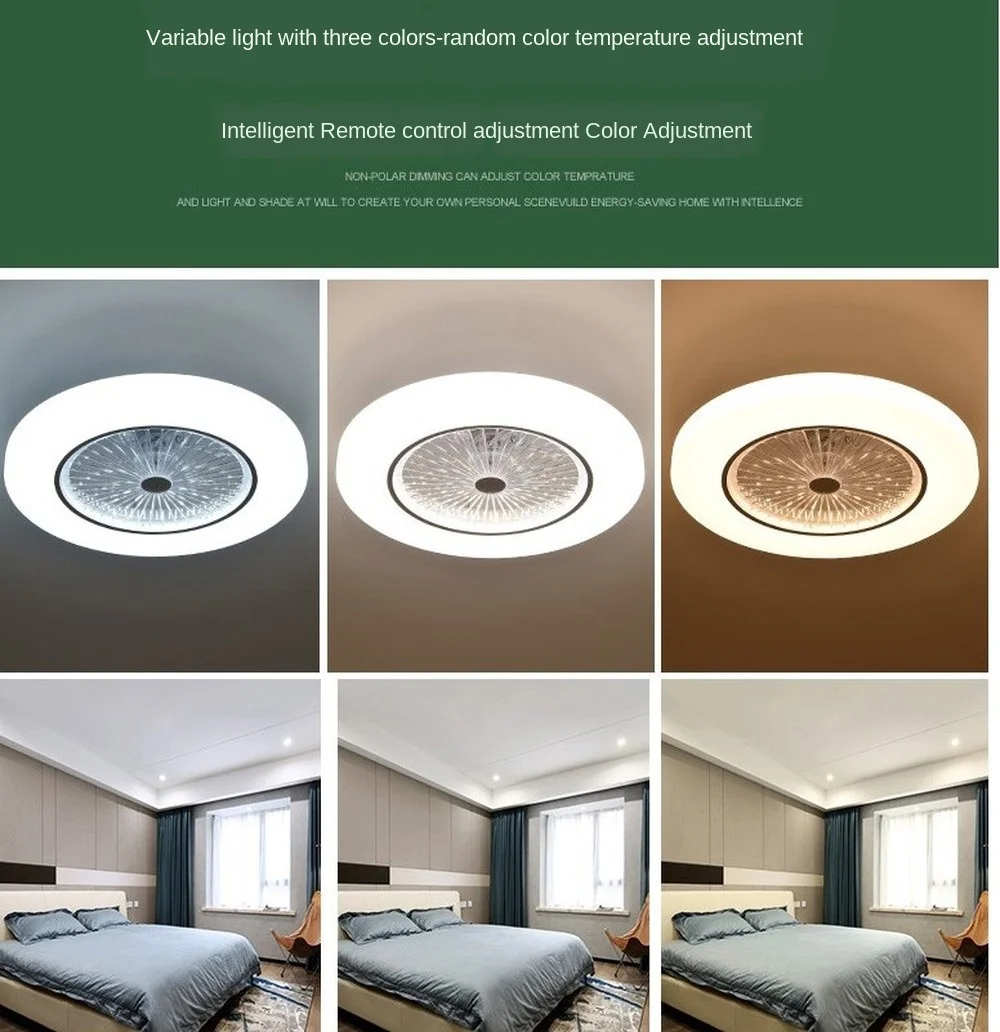 Moderne Kreative LED Fan Deckenventilator LED Deckenleuchte Mit Fernbedienung Leise Deckenventilator Schlafzimmer Lampe Wohnzimmer Kindergarten B/üro Kinderzimmer Deckenventilator Beleuchtung,Blau
