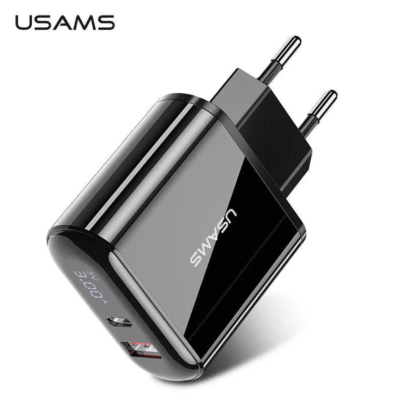 USAMS Quick Charge 3.0 USB Charger for iPhone LED Display Type-C PD QC 3.0 Fast Charger for Samsung Xiaomi Mobile Phone Charger
USAMS Quick Charge 3.0 USB Charger for iPhone LED Display Type-C PD QC 3.0 Fast Charger for Samsung Xiaomi Mobile Phone Charger