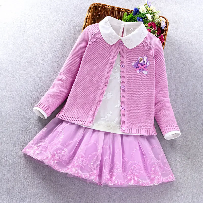 Children clothing Sets autumn winter Big girls sweaters coat +Top+skirt 3Pcs suits for girls princess Clothes 6 8 10 12 Year old 
Children clothing Sets autumn winter Big girls sweaters coat +Top+skirt 3Pcs suits for girls princess Clothes 6 8 10 12 Year old