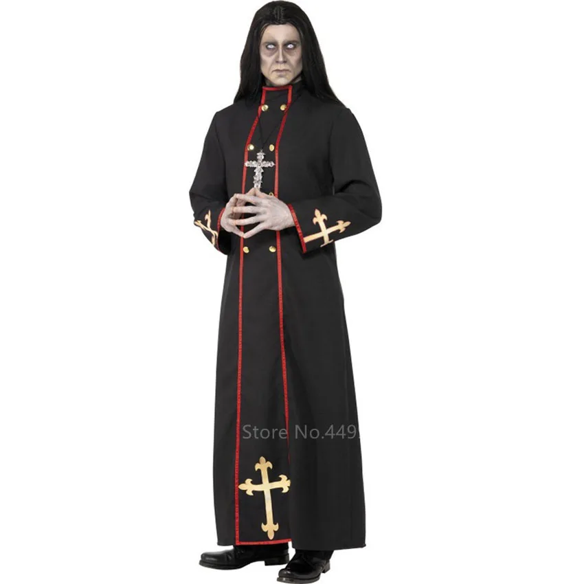 Halloween Missionary Scary Cosplay Costume Men Priest Zombie Black Cross Carnival Party Long Robes Religious Catholic Medieval
Halloween Missionary Scary Cosplay Costume Men Priest Zombie Black Cross Carnival Party Long Robes Religious Catholic Medieval