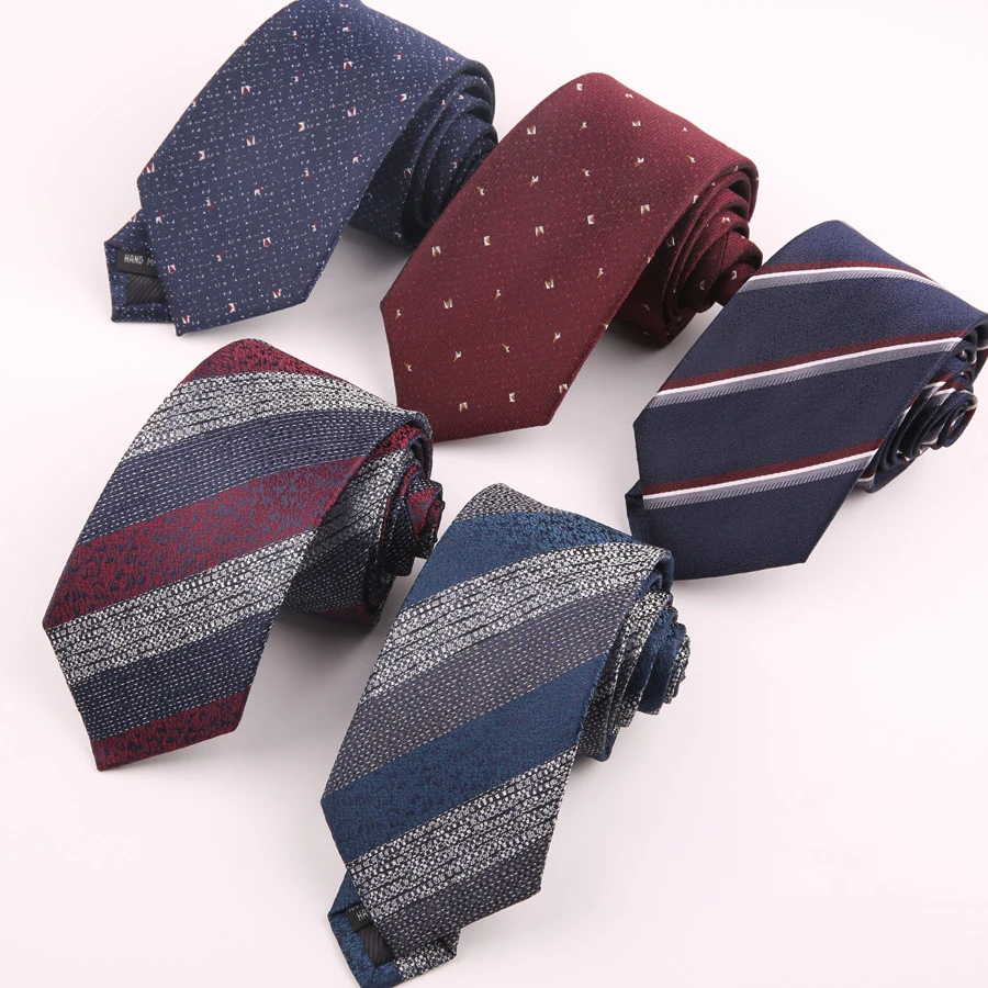 

Linbaiway Brand 7cm Neckties Tie for Mens Striped Skinny Neck Tie for Female Gentlemen Polyester Cravat Corbatas Custom LOGO