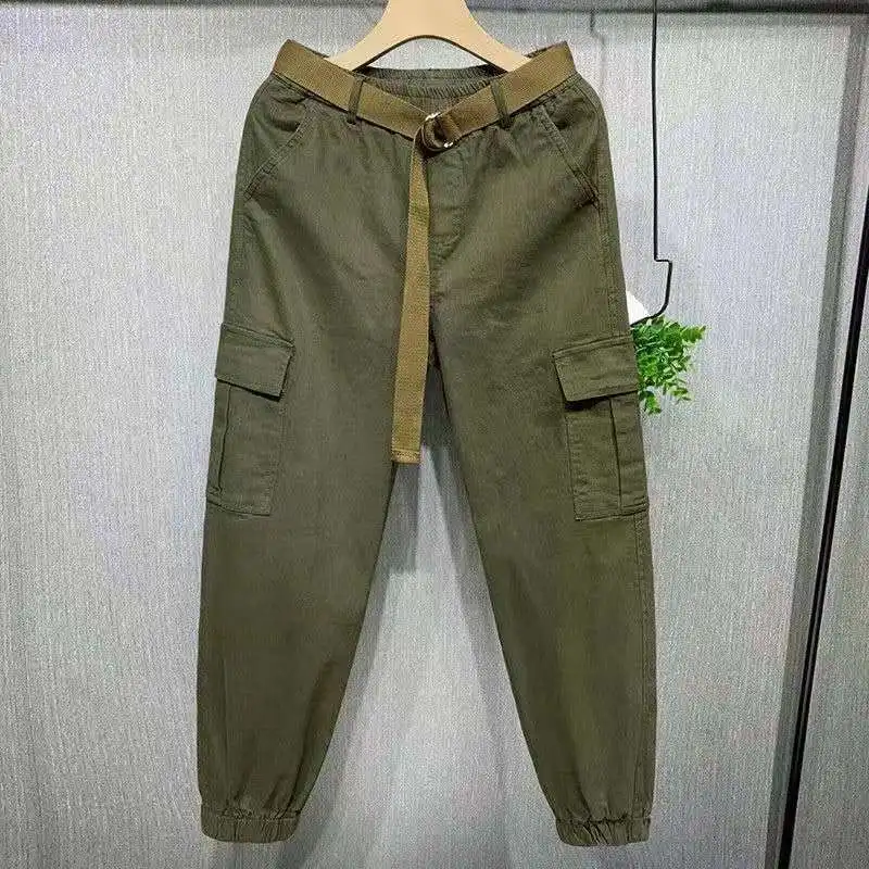 2023 Popular Pure Cotton Overalls Black Female Cargo Pants Leisure Loose High Waist Ankle Length Jogger Pants
2023 Popular Pure Cotton Overalls Black Female Cargo Pants Leisure Loose High Waist Ankle Length Jogger Pants