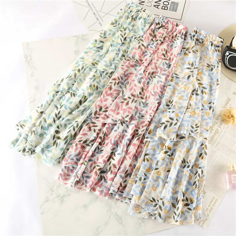 Chiffon Skirts 2020 Spring Summer New Small Leaves Printed Elastic Waist Mid-length Elegant Irregular Chiffon Floral Skirt Z784
Chiffon Skirts 2020 Spring Summer New Small Leaves Printed Elastic Waist Mid-length Elegant Irregular Chiffon Floral Skirt Z784