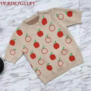 VERDEJULIAY European Runway Designer High Quality Pullover Knitting Women 2020 Spring New Elegant Apple Print Short Sweater
VERDEJULIAY European Runway Designer High Quality Pullover Knitting Women 2020 Spring New Elegant Apple Print Short Sweater