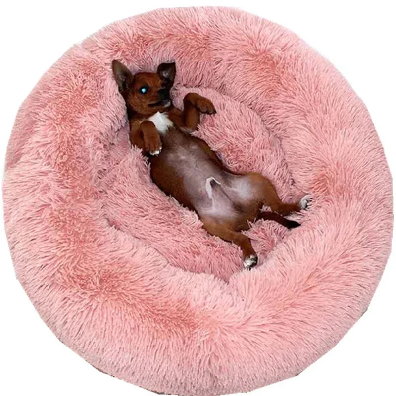 Фото 40-100cm Large Round Coral Fleece Soft Long Plush Pet Mats Dog Bed House Animals Cat Mat Sofa Chihuahua Labrador Supplies | Дом и сад