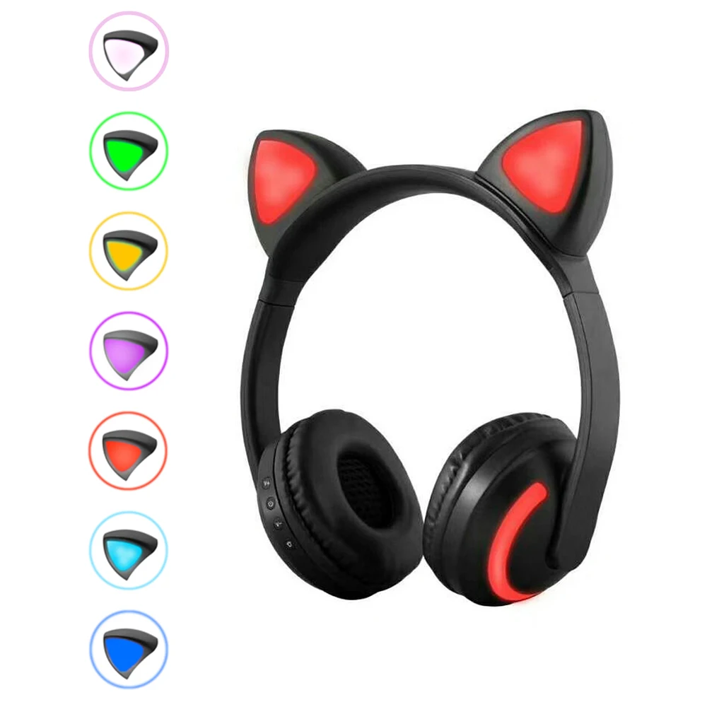 Wireless Bluetooth Headphones Glowing Cat Ear Earphones Stereo Music Headset w/ Mic Adjustable Headband for women girl gift
Wireless Bluetooth Headphones Glowing Cat Ear Earphones Stereo Music Headset w/ Mic Adjustable Headband for women girl gift